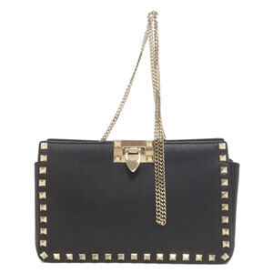 VALENTINO Black Leather Shoulder Bag